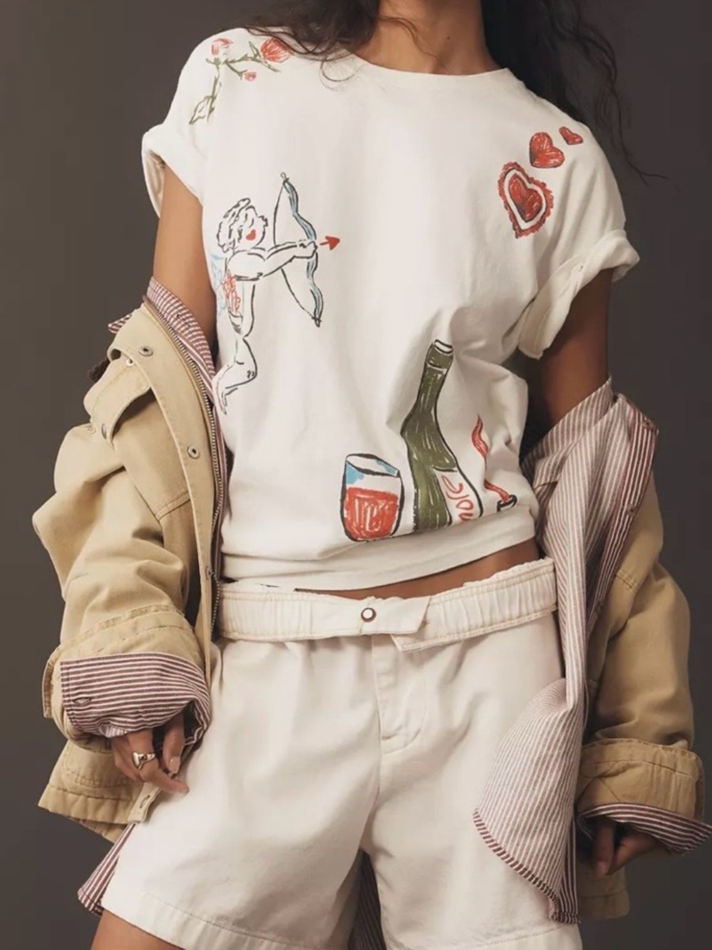 Pilcro Graphic Cupid & Wine Tee